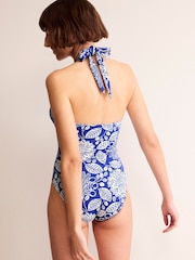 Boden Blue Cross Front Halter Swimsuit - Image 2 of 6