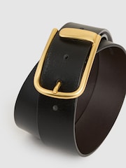 Reiss Black Iyla Leather Half Keeper Belt - Image 4 of 4