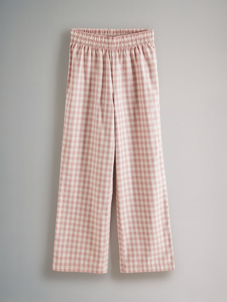 The Set Pink Gingham Check/Black Gingham Check 2 Pack Flannel Long Sleeve Button Through Pyjamas - Image 10 of 11