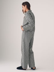 The Set Pink Gingham Check/Black Gingham Check 2 Pack Flannel Long Sleeve Button Through Pyjamas - Image 5 of 11