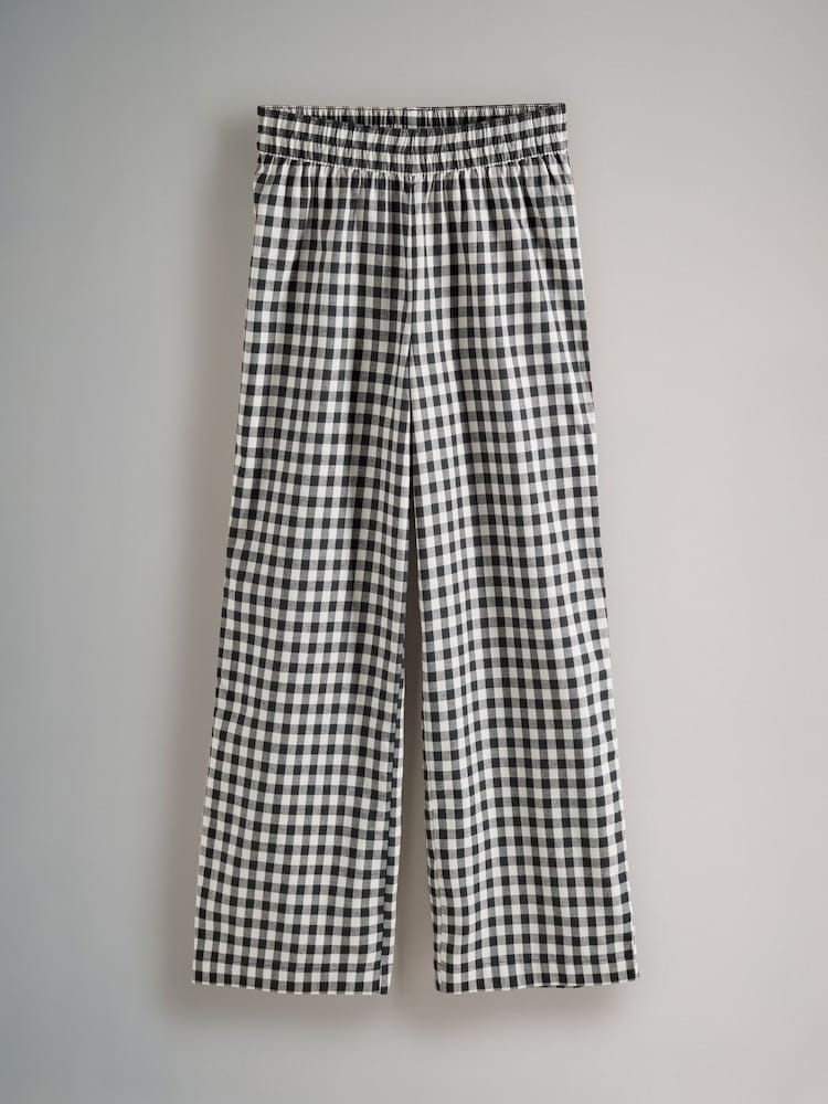 The Set Pink Gingham Check/Black Gingham Check 2 Pack Flannel Long Sleeve Button Through Pyjamas - Image 8 of 11