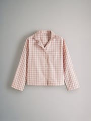The Set Pink Gingham Check/Black Gingham Check 2 Pack Flannel Long Sleeve Button Through Pyjamas - Image 9 of 11