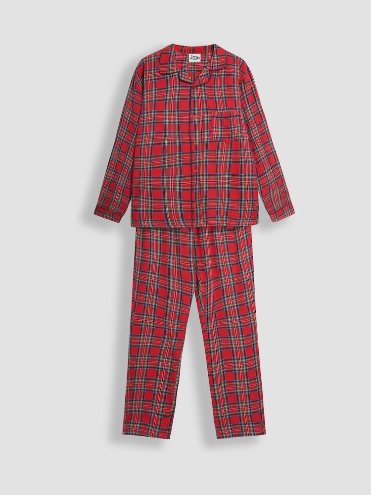 JoJo Maman Bébé Mens Check Woven Pyjamas Set - Image 1 of 5