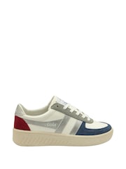 Gola off white Ladies Grandslam Quadrant Lace Up Trainers - Image 1 of 4