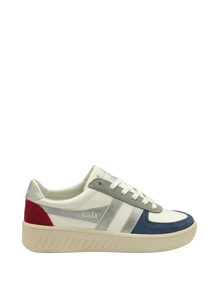 Gola off white Ladies Grandslam Quadrant Lace Up Trainers - Image 1 of 4