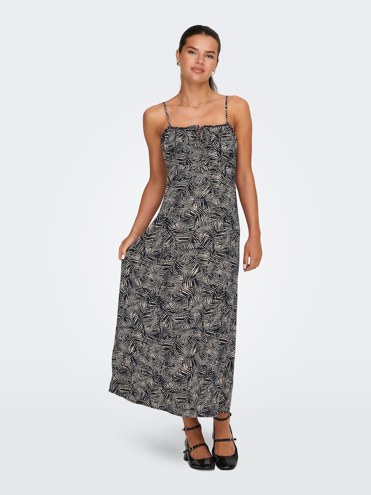 ONLY Palm Print Cami Ruched Midi Dress - Bild 2 von 9 ONLY Palm Print Cami Ruched Midi Dress - Bild 2 von 9