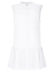 Joe Browns White Basic Sleeveless Frilly 100% Cotton Tunic - Image 7 of 7