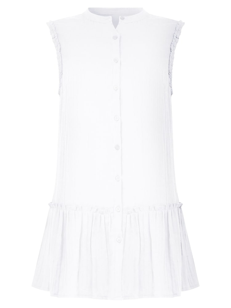 Joe Browns White Basic Sleeveless Frilly 100% Cotton Tunic - Image 7 of 7