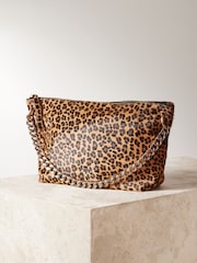 Leopard Leather Oversized Chain Clutch Bag - Image 4 of 9