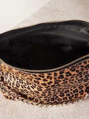 Leopard Leather Oversized Chain Clutch Bag - Image 7 of 9