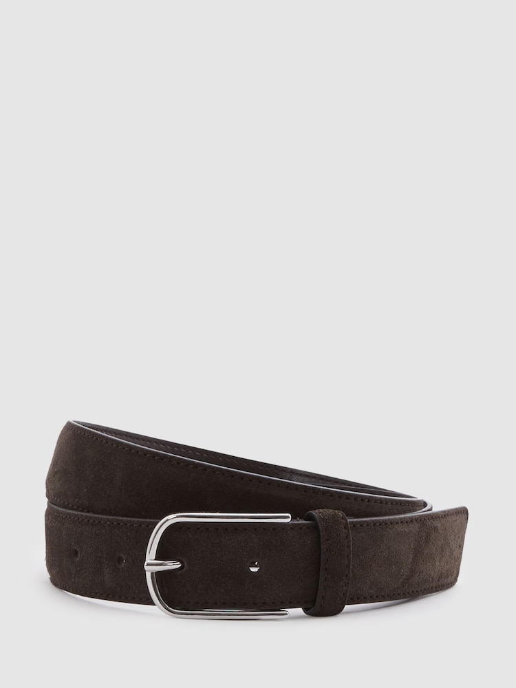 Reiss Chocolate Carrie Suede Belt - Image 1 of 4