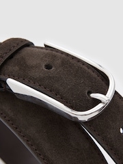 Reiss Chocolate Carrie Suede Belt - Image 4 of 4