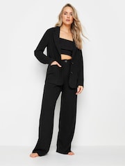 Long Tall Sally Black Linen Wide Leg Trousers - Image 1 of 5
