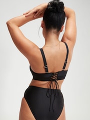 Speedo Black Womens Shaping Triangle Bikini Top with Removable Bra Pads - Image 2 of 6