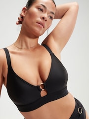 Speedo Black Womens Shaping Triangle Bikini Top with Removable Bra Pads - Image 4 of 6
