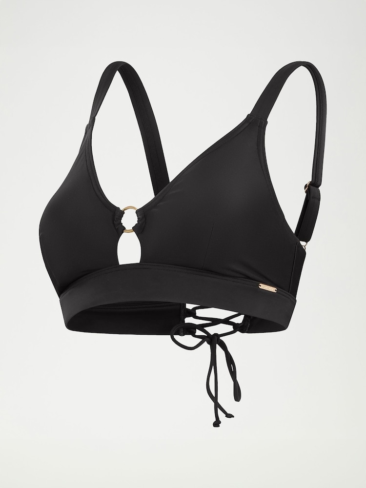 Speedo Black Womens Shaping Triangle Bikini Top with Removable Bra Pads - Image 6 of 6