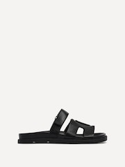 Linzi Black Emmy Gladiator Velcro Strap Flat Sliders - Image 2 of 5