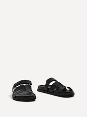 Linzi Black Emmy Gladiator Velcro Strap Flat Sliders - Image 3 of 5