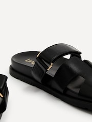Linzi Black Emmy Gladiator Velcro Strap Flat Sliders - Image 5 of 5