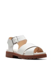 Clarks White Interest Orinoco Cross Sandals - Image 3 of 7