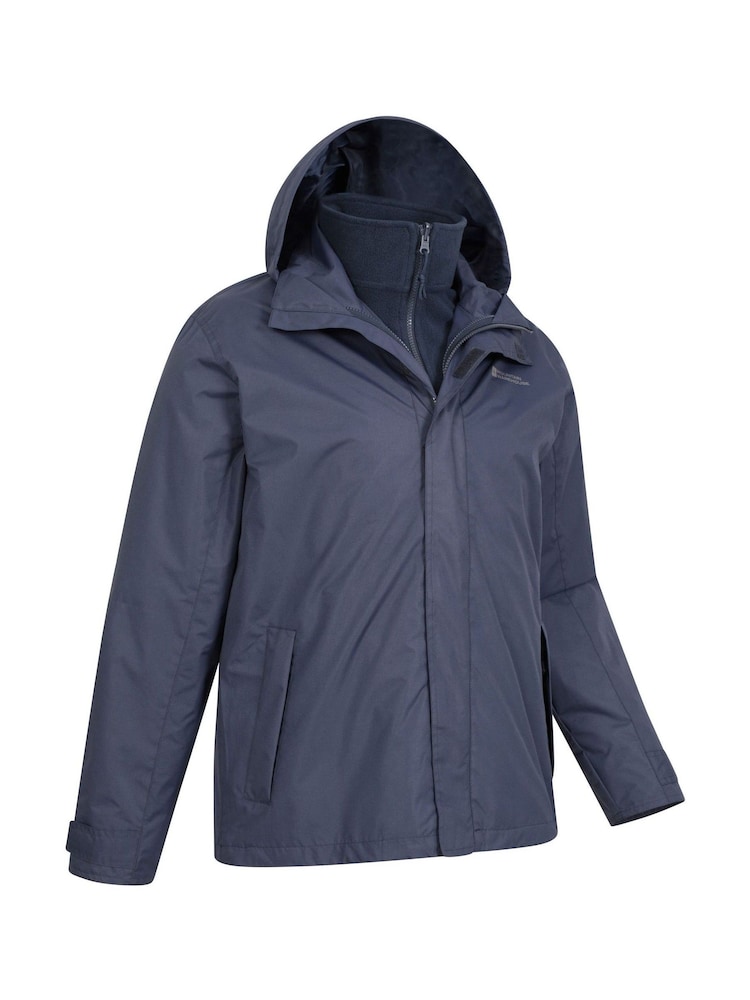 Azul - Mountain Warehouse Mens Fell 3-In-1 Water Resistant Jacket - Imagen 2 de 5