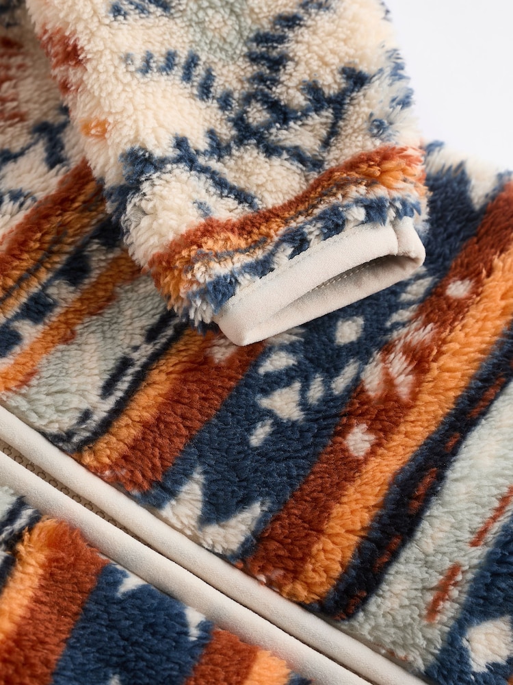 Blue/ Orange Print Baby Cosy Fleece Jacket with 3d Ears (0mths-2yrs) - Image 10 of 10