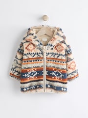 Blue/ Orange Print Baby Cosy Fleece Jacket with 3d Ears (0mths-2yrs) - Image 5 of 10