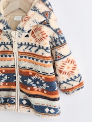 Blue/ Orange Print Baby Cosy Fleece Jacket with 3d Ears (0mths-2yrs) - Image 8 of 10