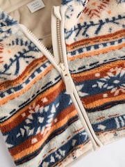 Blue/ Orange Print Baby Cosy Fleece Jacket with 3d Ears (0mths-2yrs) - Image 9 of 10