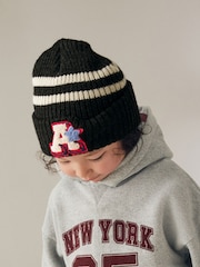 Navy Blue Varsity Beanie Hat (1-16yrs) - Image 1 of 5