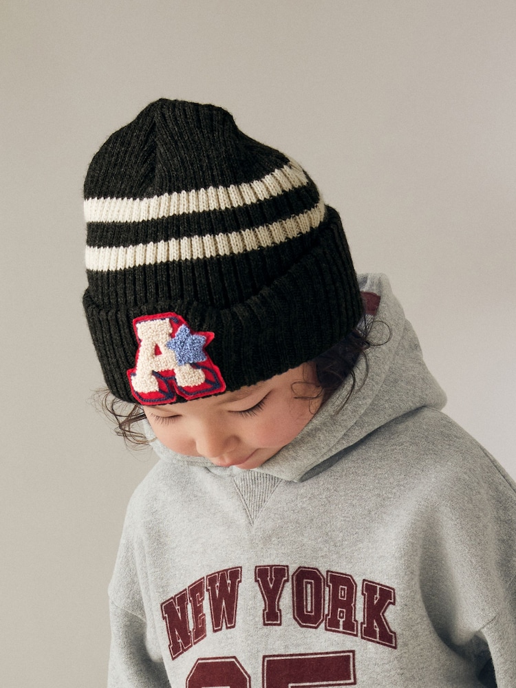 Navy Blue Varsity Beanie Hat (1-16yrs) - Image 1 of 5