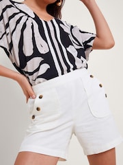 Monsoon White 100% Cotton Harper Denim Shorts - Image 1 of 5
