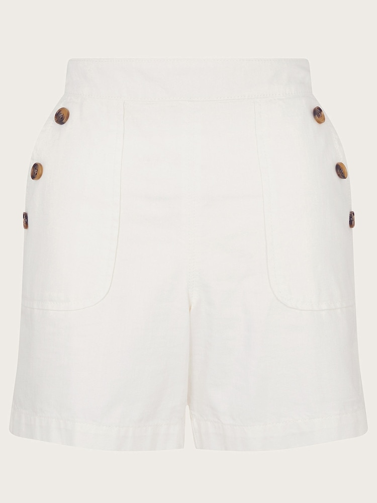 Monsoon White 100% Cotton Harper Denim Shorts - Image 5 of 5
