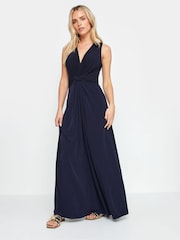 M&Co Navy Blue Petite Knot Front Maxi Dress - Image 2 of 5