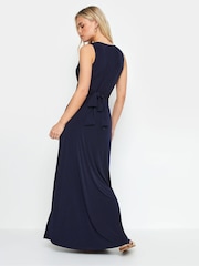 M&Co Navy Blue Petite Knot Front Maxi Dress - Image 3 of 5
