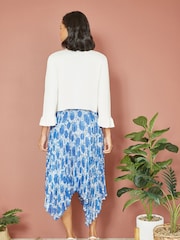Yumi White Cropped Cardigan With Bell Sleeves - Image 2 of 4