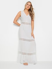 Long Tall Sally White Crochet Boho Maxi Dress - Image 1 of 4