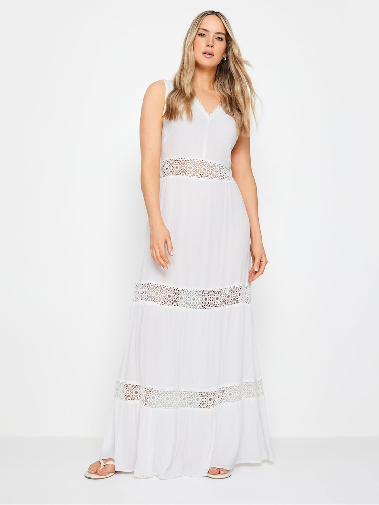 Long Tall Sally White Crochet Boho Maxi Dress - Image 2 of 4
