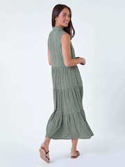 Roman Green Polka Dot Midi Shirt Dress - Image 3 of 5