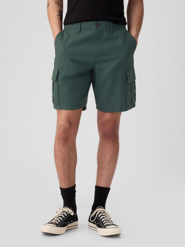 GAP Green Linen Cotton Cargo Shorts - Image 1 of 5