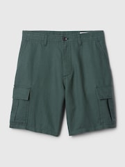 GAP Green Linen Cotton Cargo Shorts - Image 5 of 5