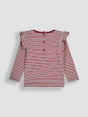 JoJo Maman Bébé Purple 2-Pack Ditsy Floral & Stripe Frill Tops - Image 5 of 5