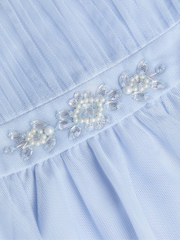 Monsoon Blue Baby Penelope Belt Dress - Image 3 of 3 Monsoon Blue Baby Penelope Belt Dress - Image 3 of 3