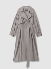 Reiss Grey Margot Belted Trench Coat - Image 2 of 7