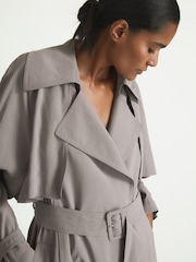 Reiss Grey Margot Belted Trench Coat - Image 3 of 7