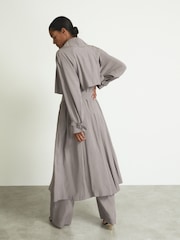 Reiss Grey Margot Belted Trench Coat - Image 5 of 7