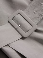 Reiss Grey Margot Belted Trench Coat - Image 7 of 7