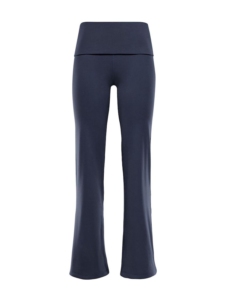 Nike Navy One High Waisted Fold Over Flared Leggings - Image 6 of 6