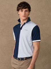 Hackett Blue Heritage Number Half-Placket Polo Shirt - Image 3 of 8