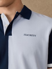 Hackett Blue Heritage Number Half-Placket Polo Shirt - Image 4 of 8